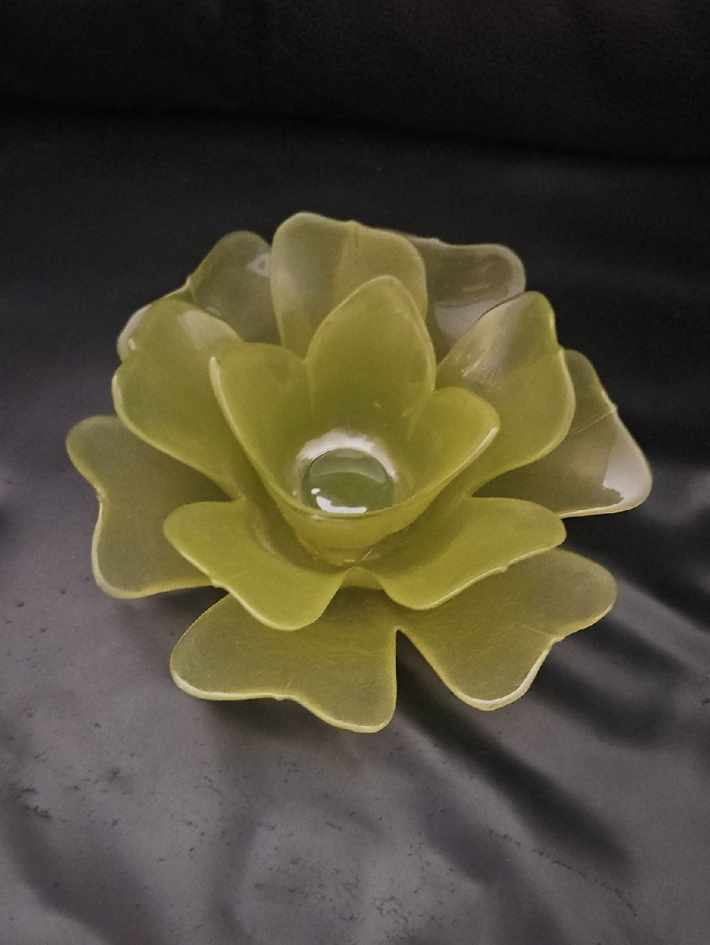 Pretty Valley Magnolia Green Glasshand Blown Succulent Candle Holder .